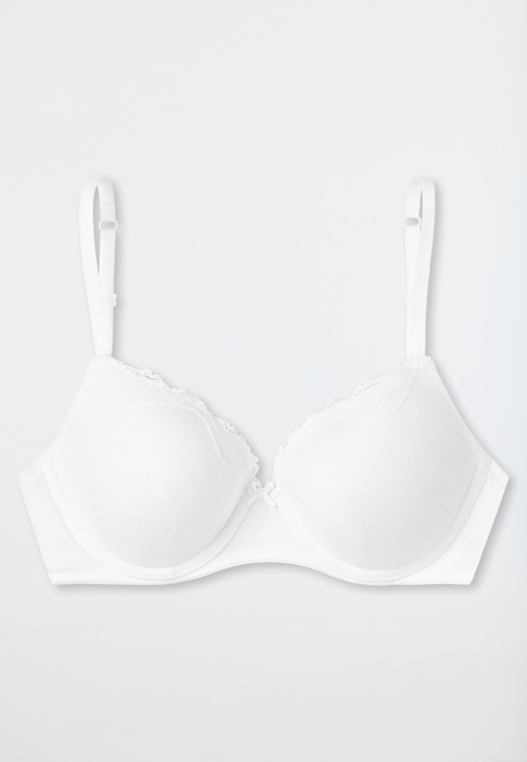 Schiesser Bügel-BH mit Schale und Spitze weiß - Pure Cotton Online Shopping