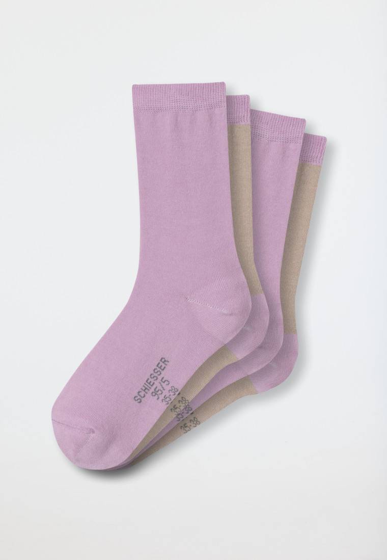 Schiesser Damensocken 2er-Pack Organic Cotton Colour Blocking rosa/nude - 95/5 Saisonale Angebote