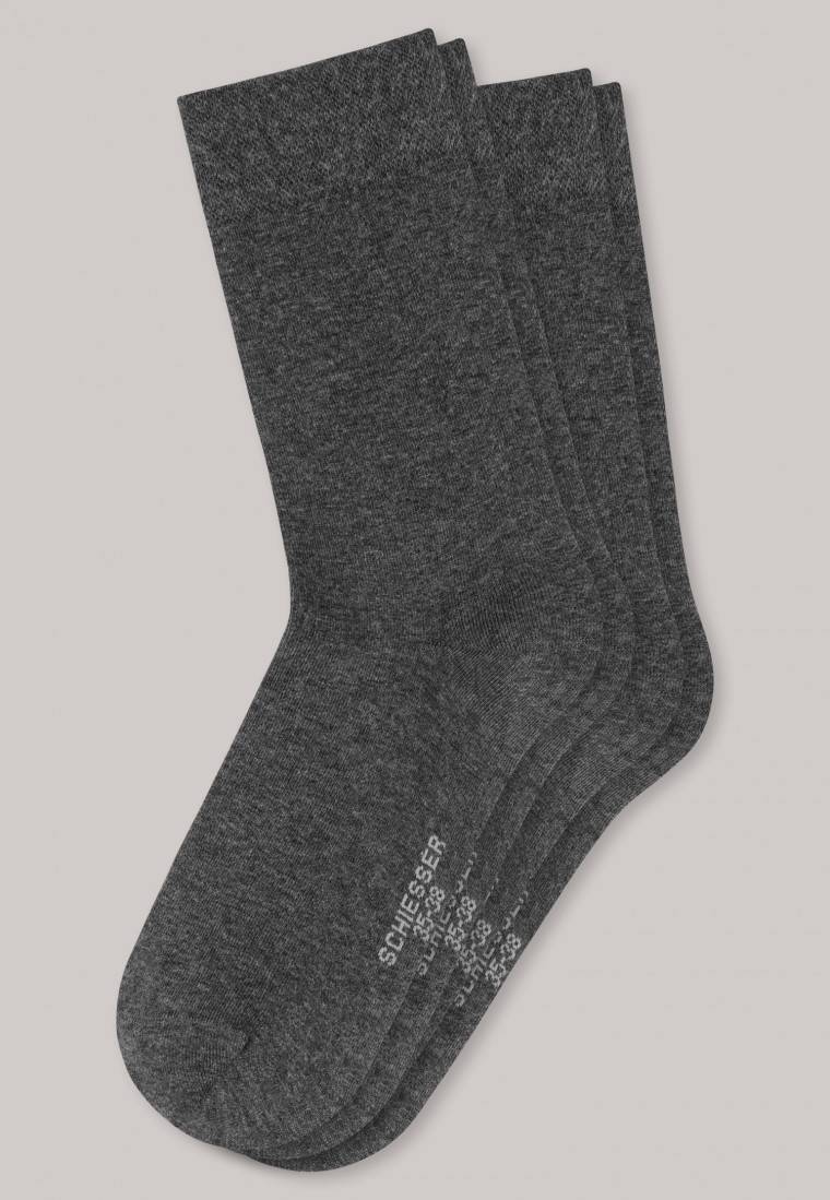 Schiesser Damensocken 2er-Pack anthrazit meliert - Long Life Cool Kauf eins, bekomm eins gratis