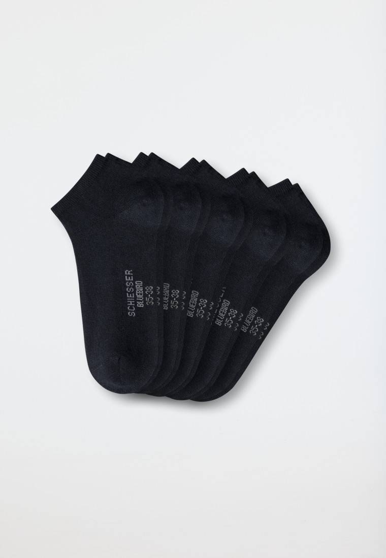 Schiesser Damensneaker Fünferpack Stay Fresh schwarz - Bluebird Super Sparpreis