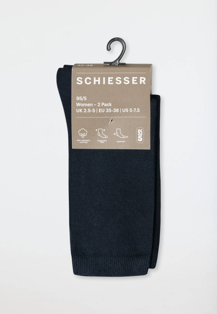 Schiesser Damensocken 2er-Pack Organic Cotton nachtblau - 95/5 Wochenangebot