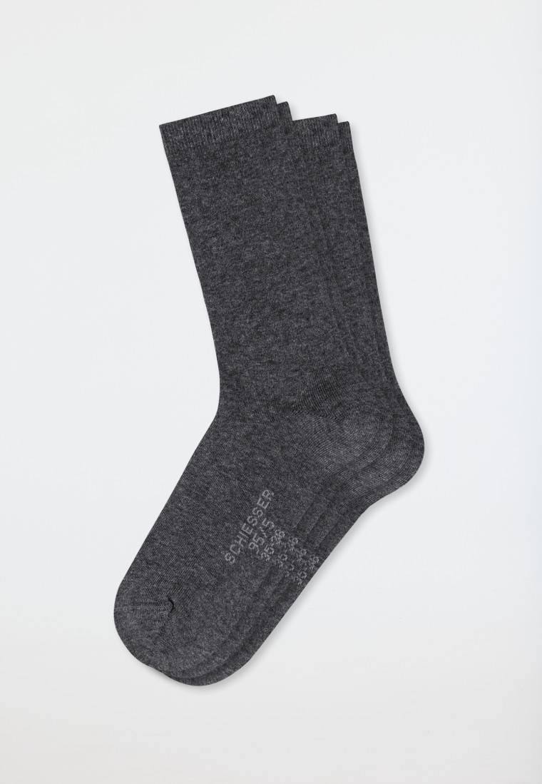 Schiesser Damensocken 2er-Pack Organic Cotton grau-meliert - 95/5 Begrenzte Freigabe