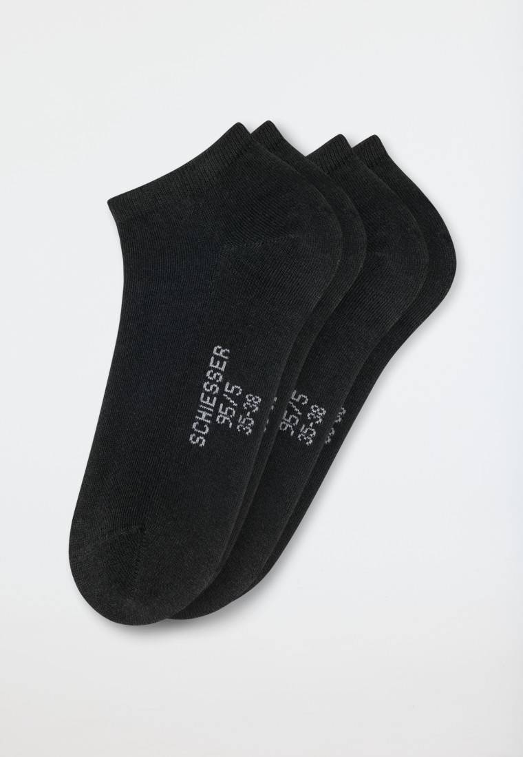 Schiesser Damensneaker 2er-Pack Organic Cotton schwarz - 95/5 Letzte 2 Tage