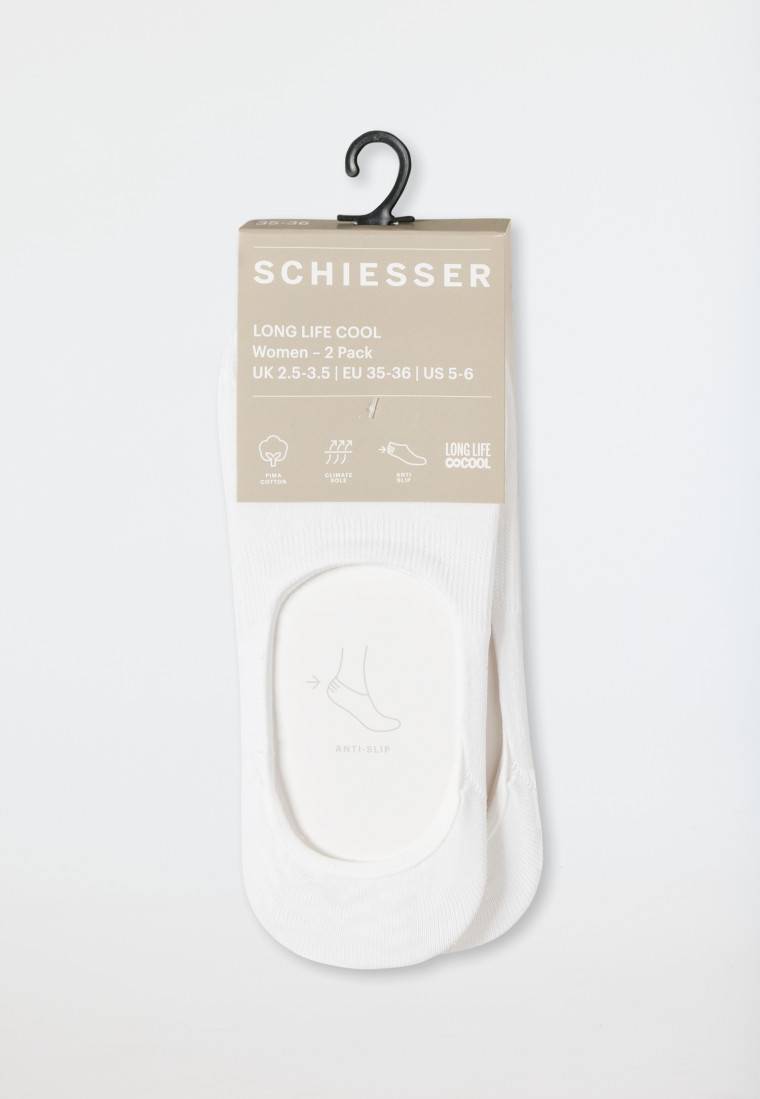 Schiesser Inshoe-Damensocken 2er-Pack weiß - Long Life Cool Zeitbegrenzte Promotion