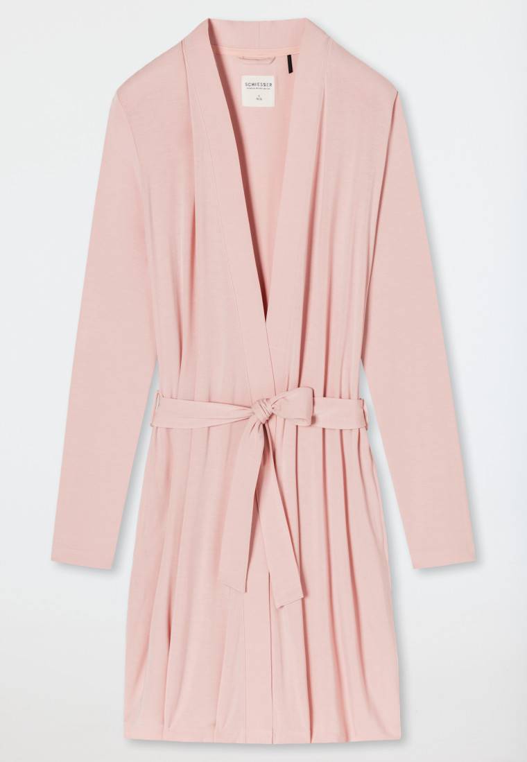 Schiesser Morgenmantel Modal rosé- Essentials 50% Rabatt mit kostenlosem Versand