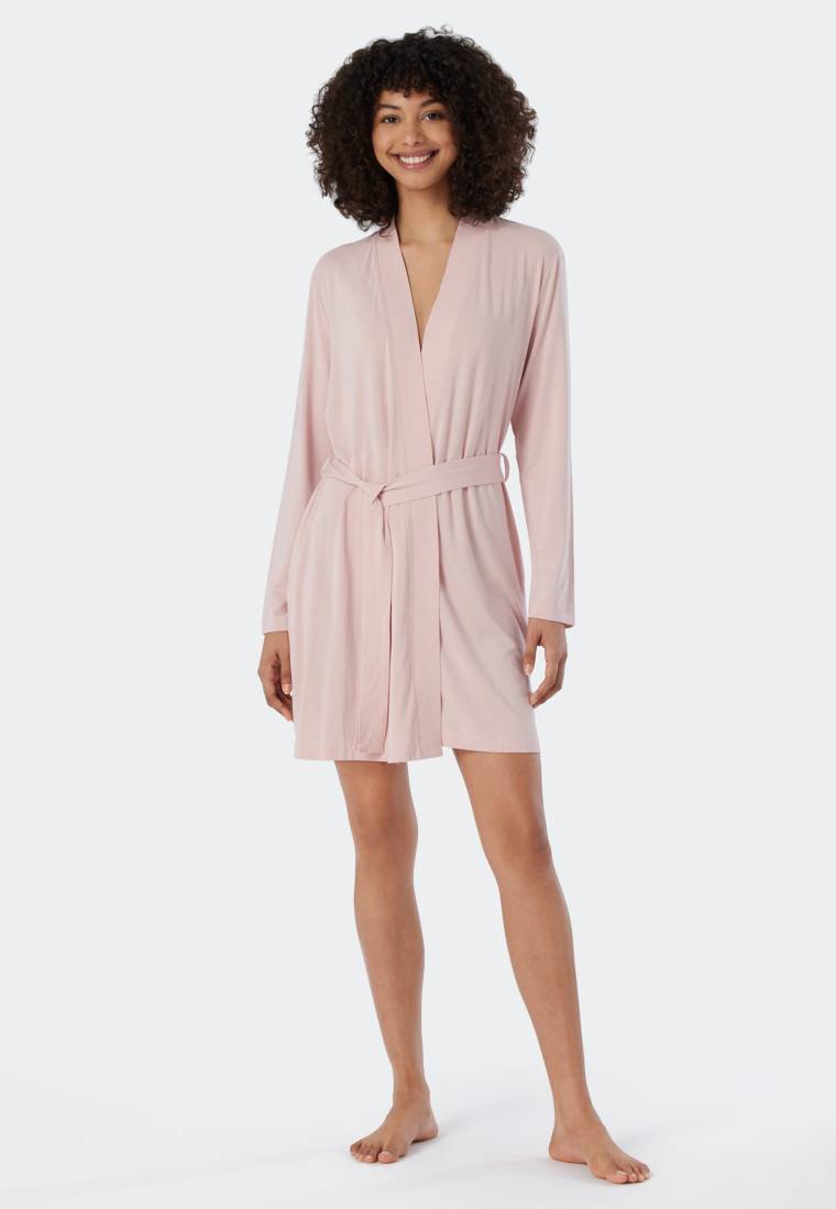 Schiesser Morgenmantel Modal rosé- Essentials 50% Rabatt mit kostenlosem Versand