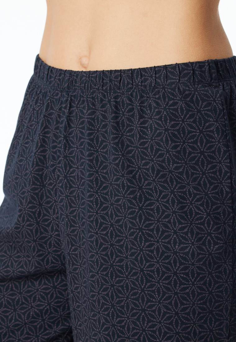 Schiesser Schlafanzug lang Bündchen nachtblau gemustert - Comfort Essentials im Angebot