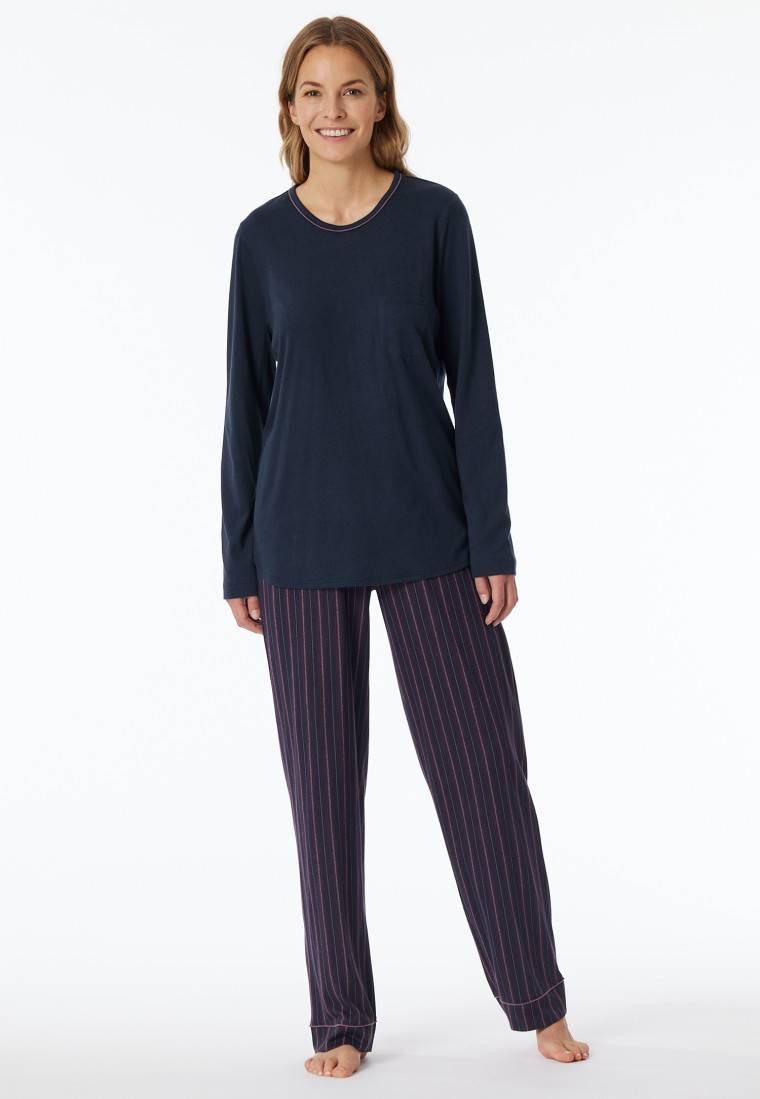 Schiesser Schlafanzug lang multicolor - Comfort Nightwear Fabrikverkauf