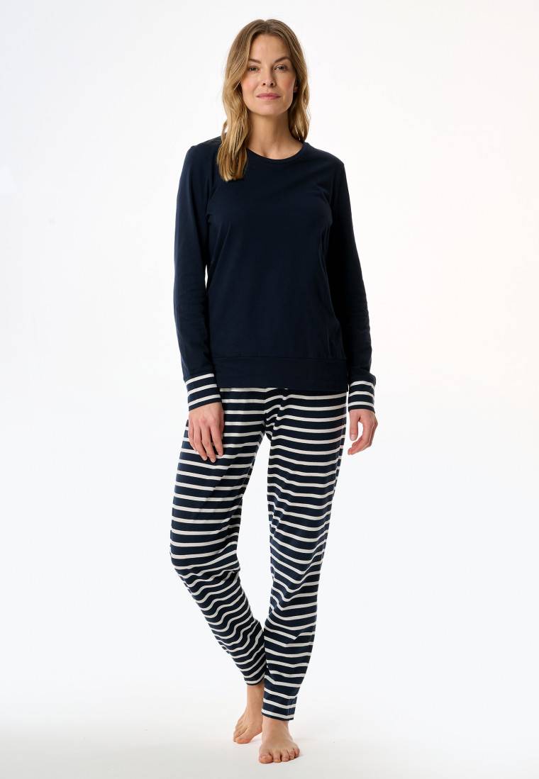 Schiesser Schlafanzug lang nachtblau - Casual Essentials Meist gekauft