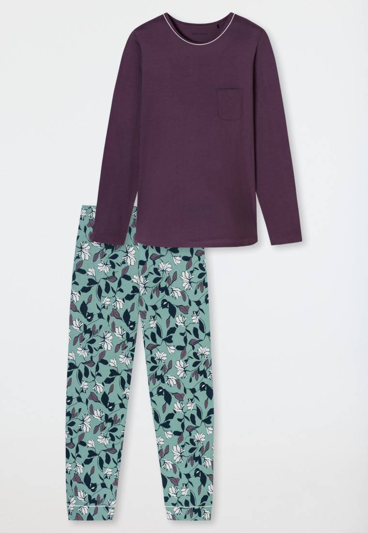 Schiesser Schlafanzug lang multicolor - Comfort Nightwear Fabrik Onlineshop