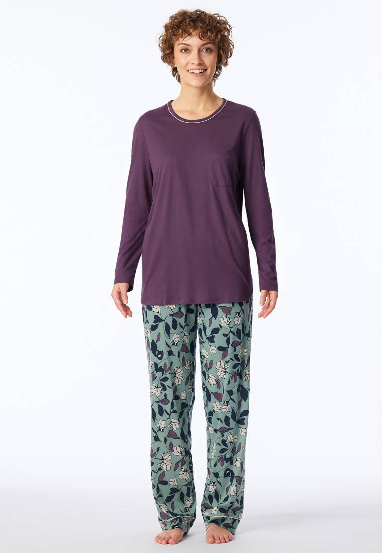 Schiesser Schlafanzug lang multicolor - Comfort Nightwear Fabrik Onlineshop