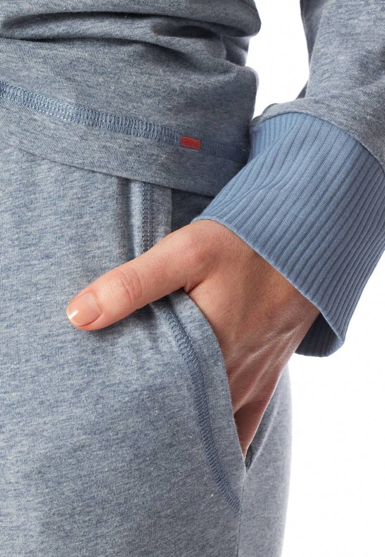 Schiesser Schlafanzug lang jeansblau meliert - Casual Nightwear Großer Ausverkauf