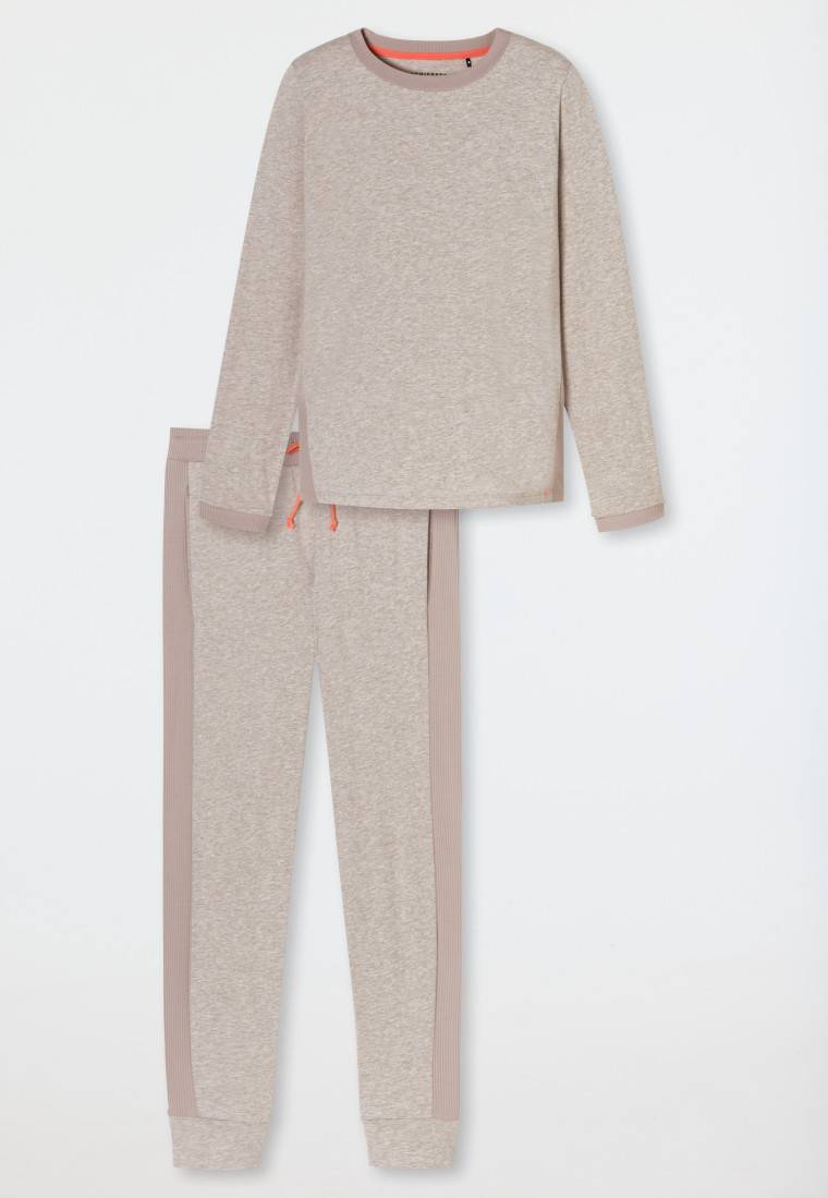 Schiesser Schlafanzug lang Bio-Baumwolle natur - Casual Nightwear Begrenztes Angebot