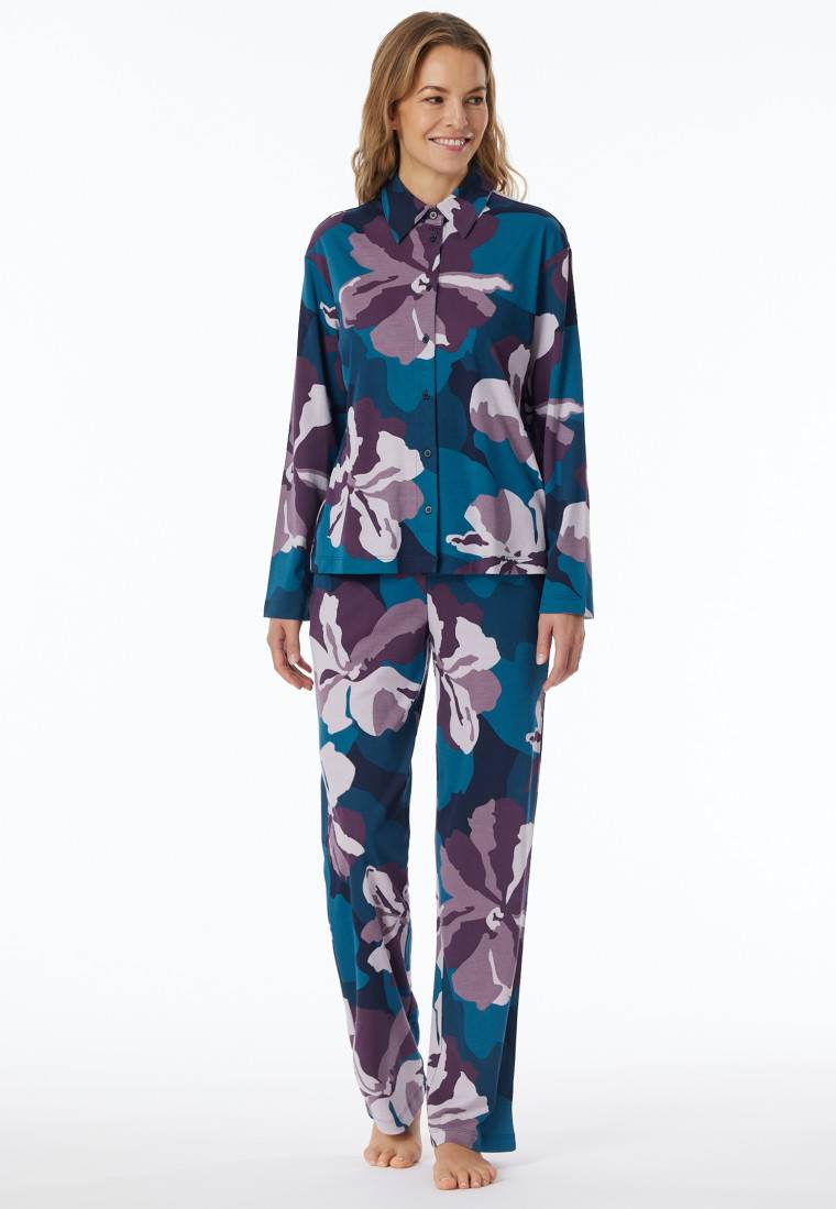 Schiesser Pyjama Interlock multicolor bedruckt - Modern Nightwear Cyber Monday
