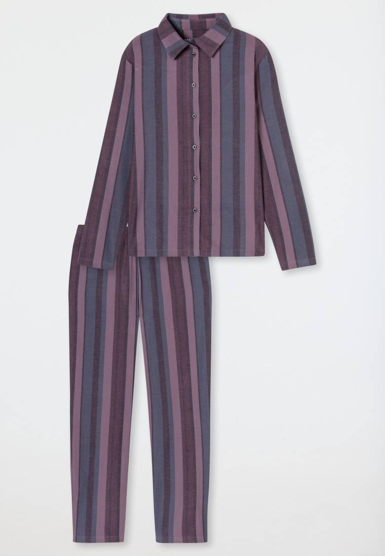 Schiesser Pyjama lang Webware Streifen multicolor - Modern Nightwear Weihnachtsangebot