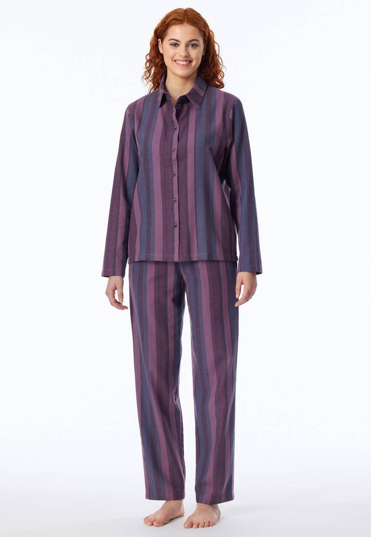 Schiesser Pyjama lang Webware Streifen multicolor - Modern Nightwear Weihnachtsangebot
