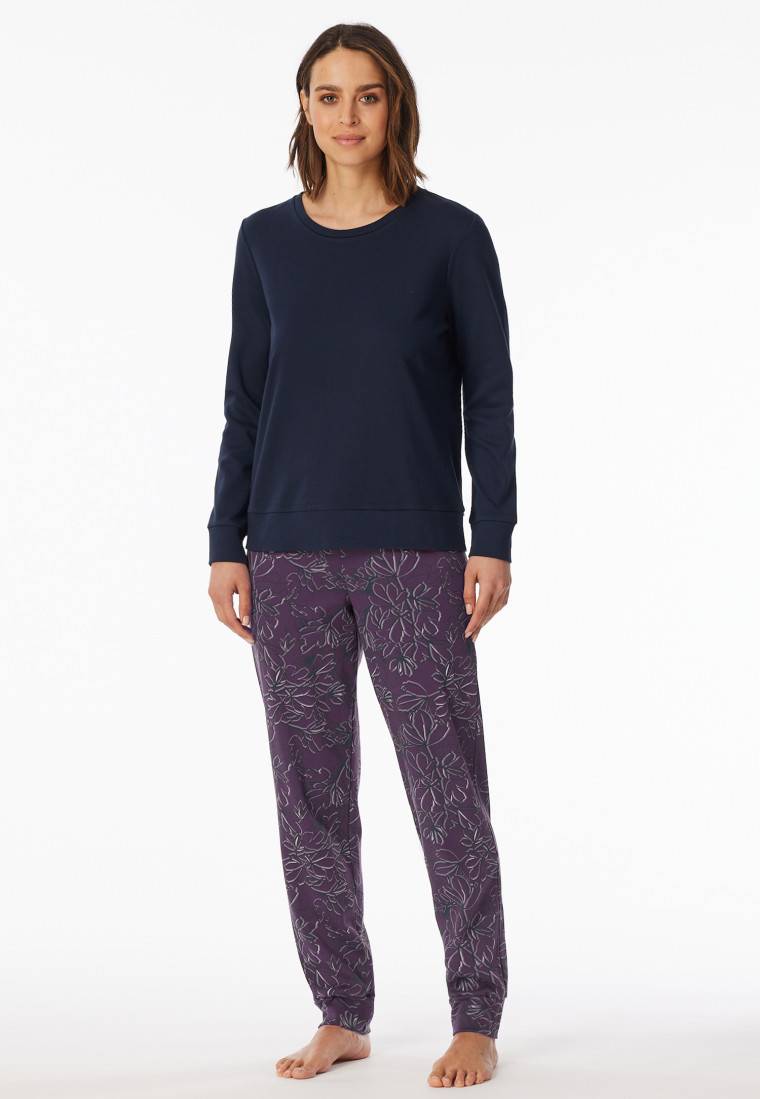 Schiesser Schlafanzug lang multicolor bedruckt - Comfort Interlock Lagerräumung