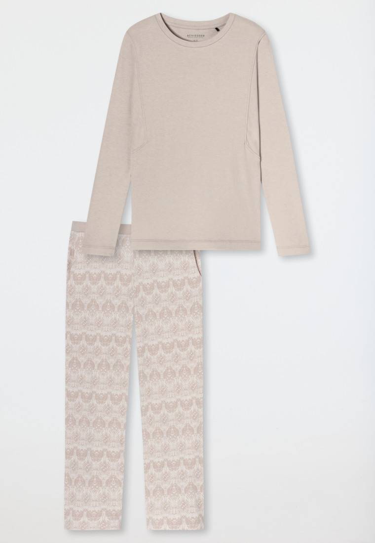 Schiesser Schlafanzug lang wärmend beige - Selected Premium Warming Neueste Mode