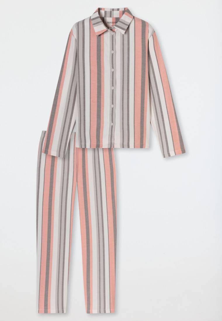 Schiesser Pyjama lang Webware Streifen multicolor - Modern Nightwear Große Rabatte