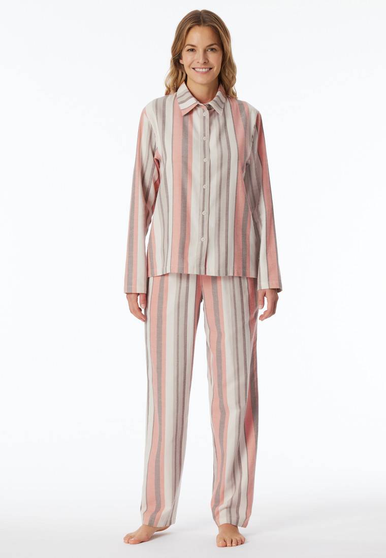 Schiesser Pyjama lang Webware Streifen multicolor - Modern Nightwear Große Rabatte