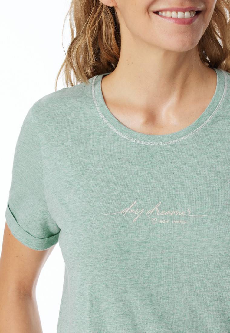 Schiesser Sleepshirt kurzarm Print grün meliert - Casual Essentials Kauf eins, bekomm eins gratis