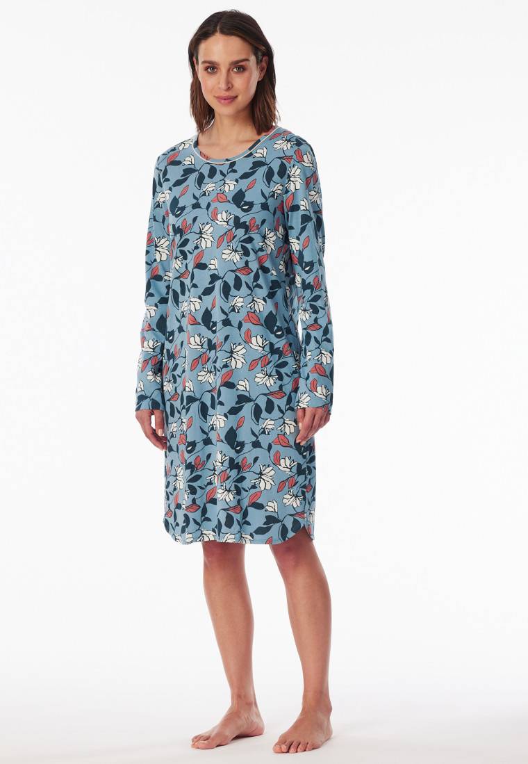 Schiesser Nachthemd langarm Blumen mehrfarbig bedruckt - Comfort Nightwear Tägliche Deals