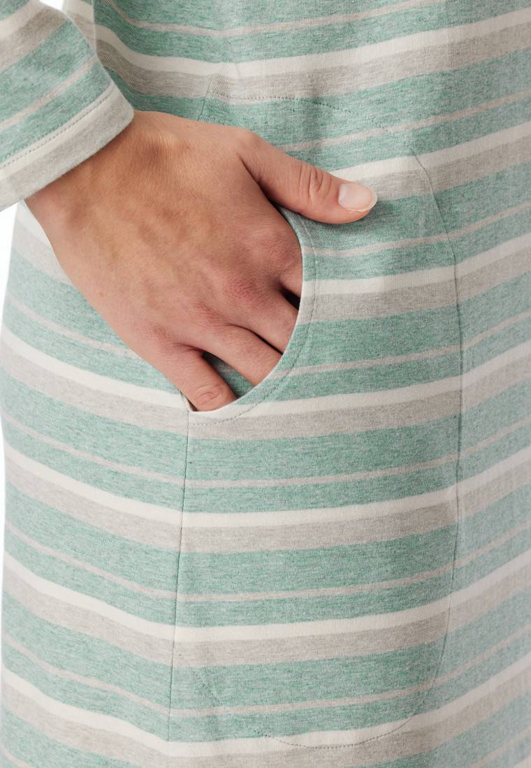 Schiesser Nachthemd langarm Ringel grün-meliert - Casual Essentials Riesige Ersparnisse