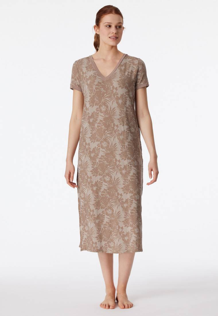 Schiesser Sleepshirt kurzarm V-Ausschnitt clay - selected! premium inspiration Letzte 2 Tage