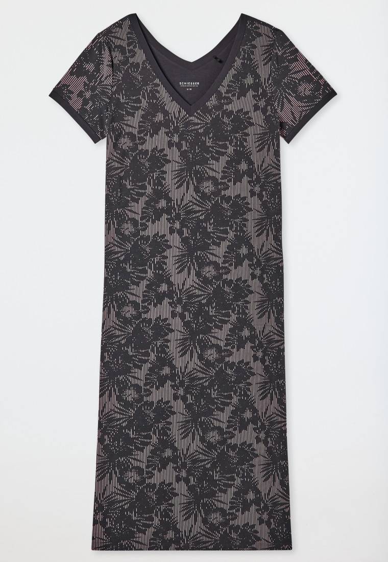 Schiesser Sleepshirt kurzarm V-Ausschnitt multicolor - selected! premium inspiration Letzter Tag