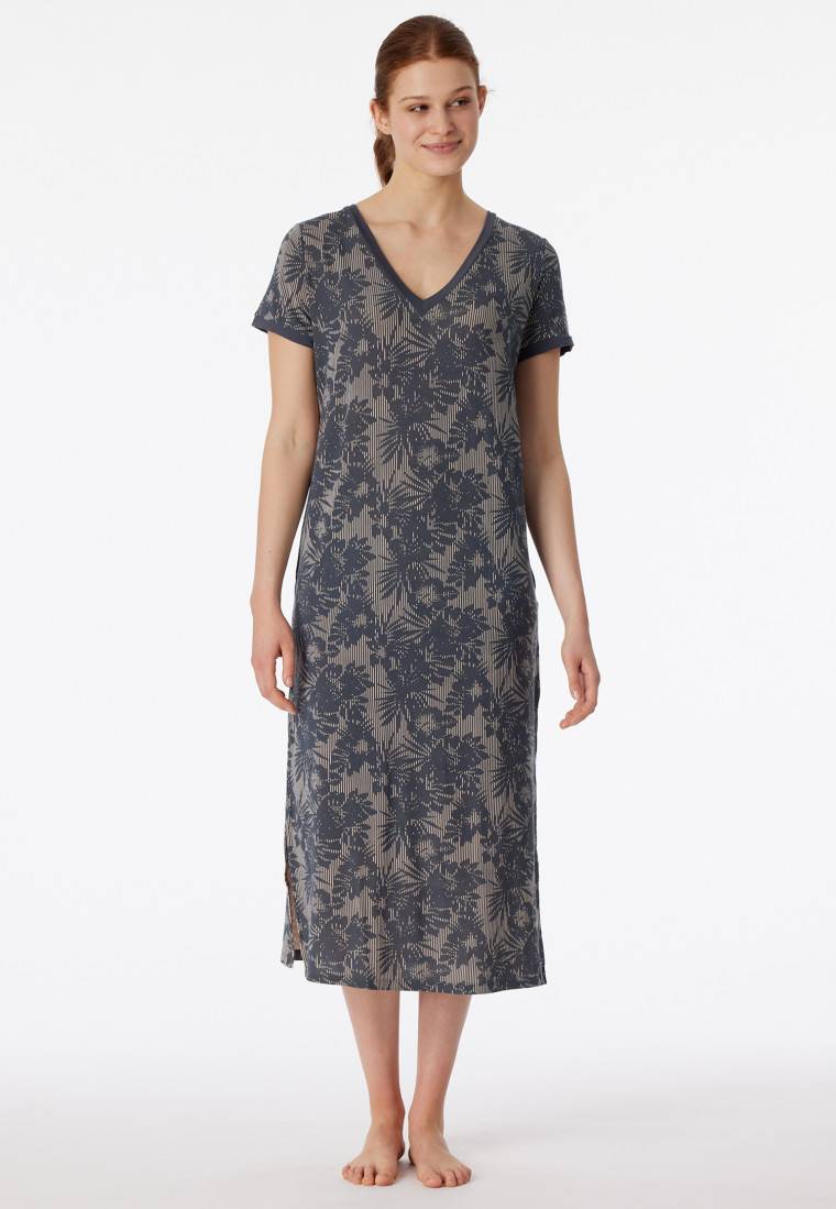 Schiesser Sleepshirt kurzarm V-Ausschnitt multicolor - selected! premium inspiration Letzter Tag