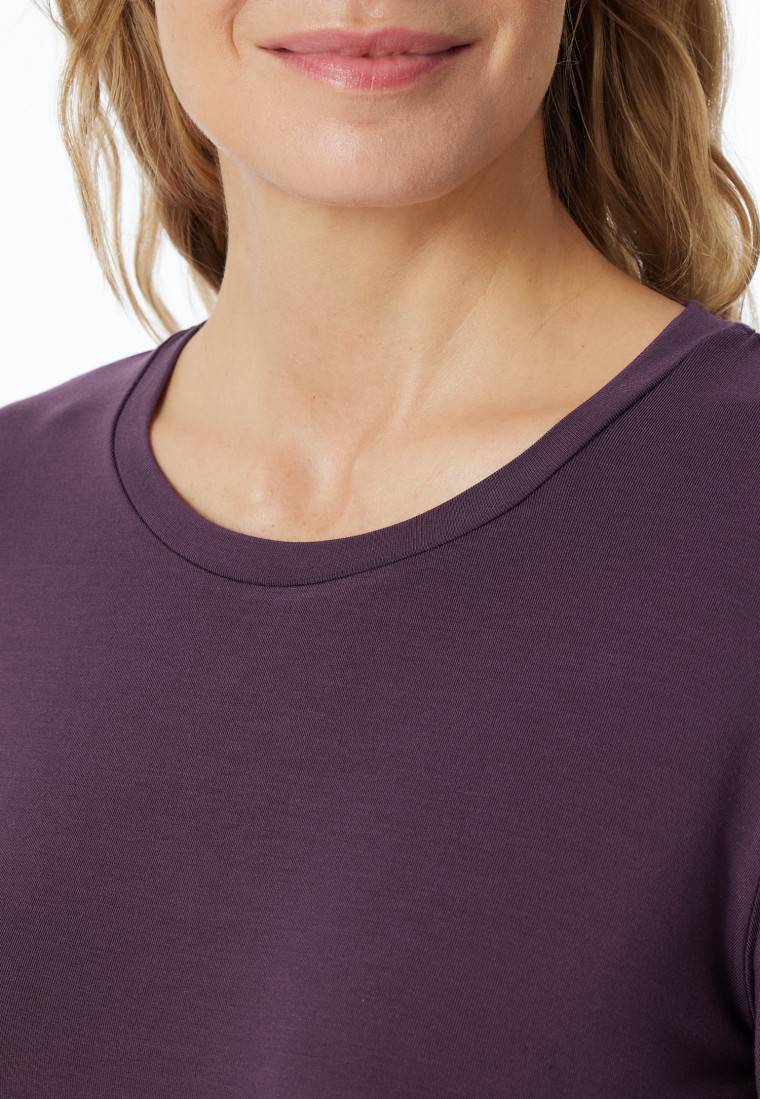 Schiesser Shirt langarm rundhals pflaume - Mix+Relax Zeitbegrenzte Promotion