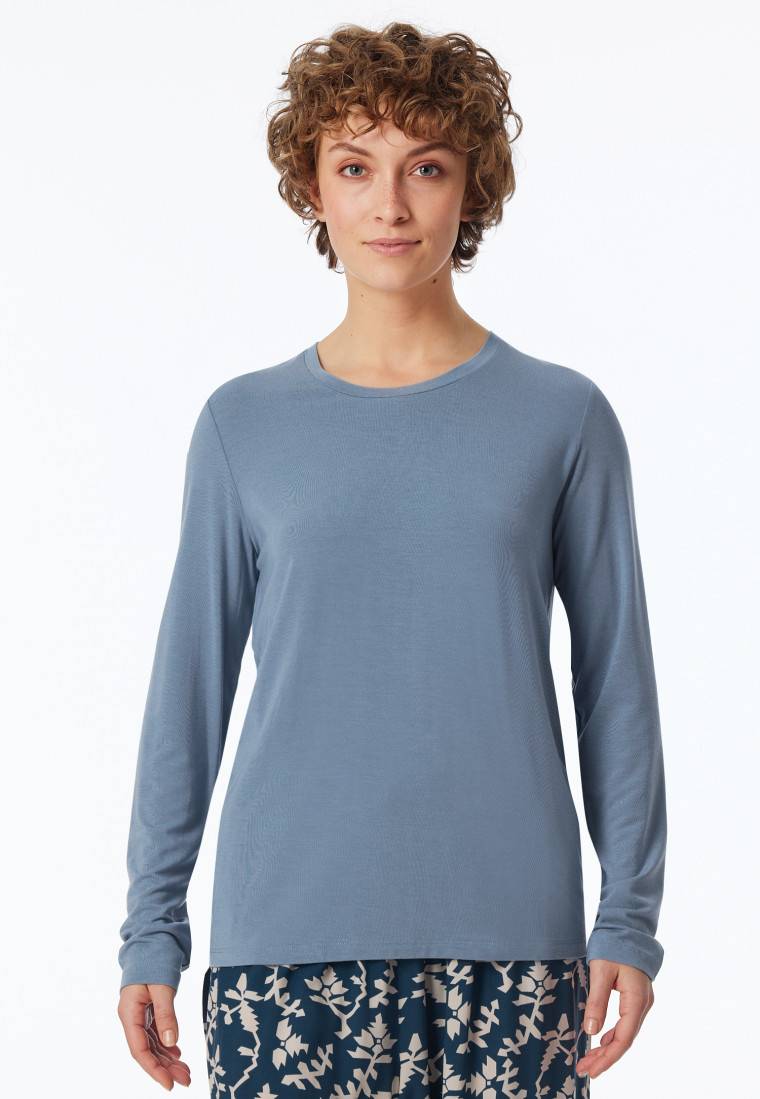 Schiesser Shirt langarm rundhals blaugrau - Mix+Relax Bis zu 50% Rabatt