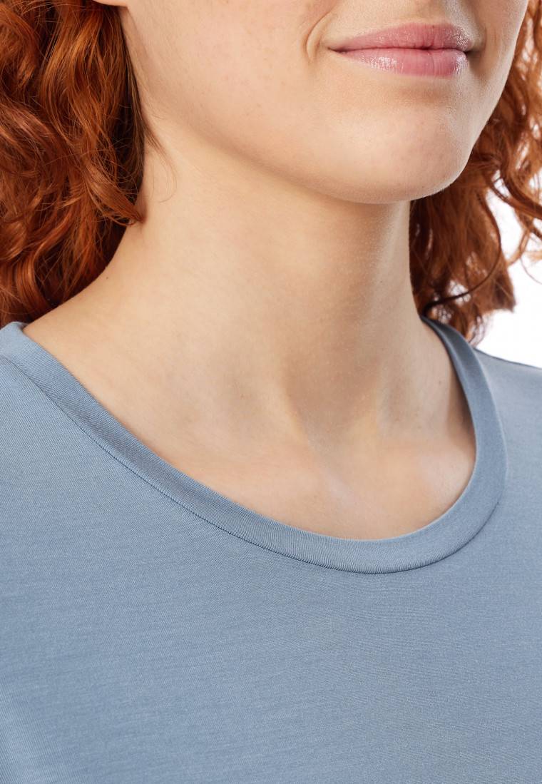 Schiesser Shirt kurzarm rundhals blaugrau - Mix+Relax Bis zu 60% Rabatt