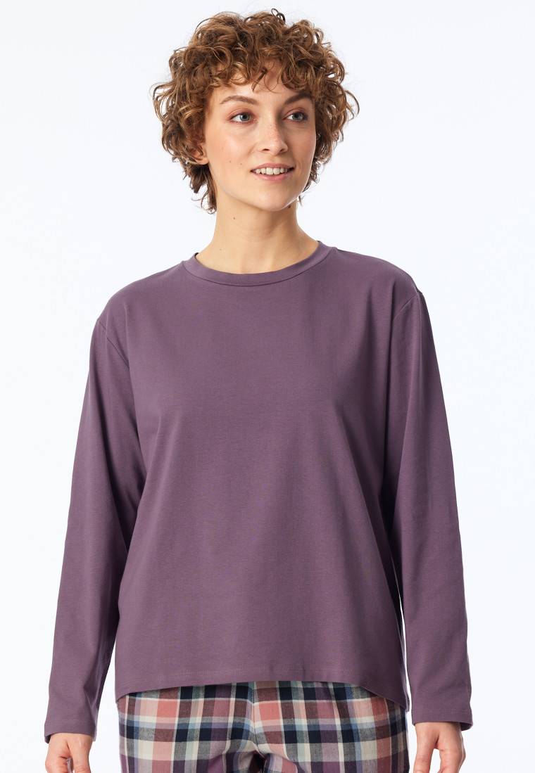 Schiesser Shirt langarm rundhals malve - Mix+Relax Sonderangebot der Fabrik