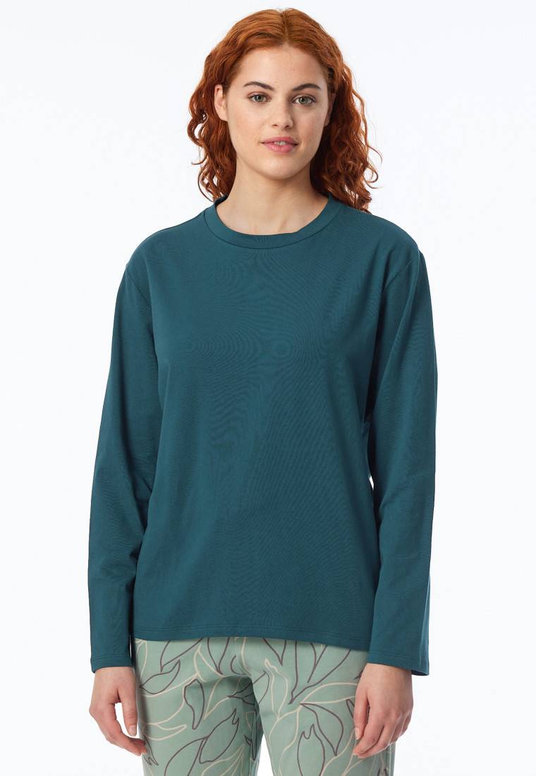 Schiesser Shirt langarm rundhals petrol - Mix+Relax Riesige Rabatte