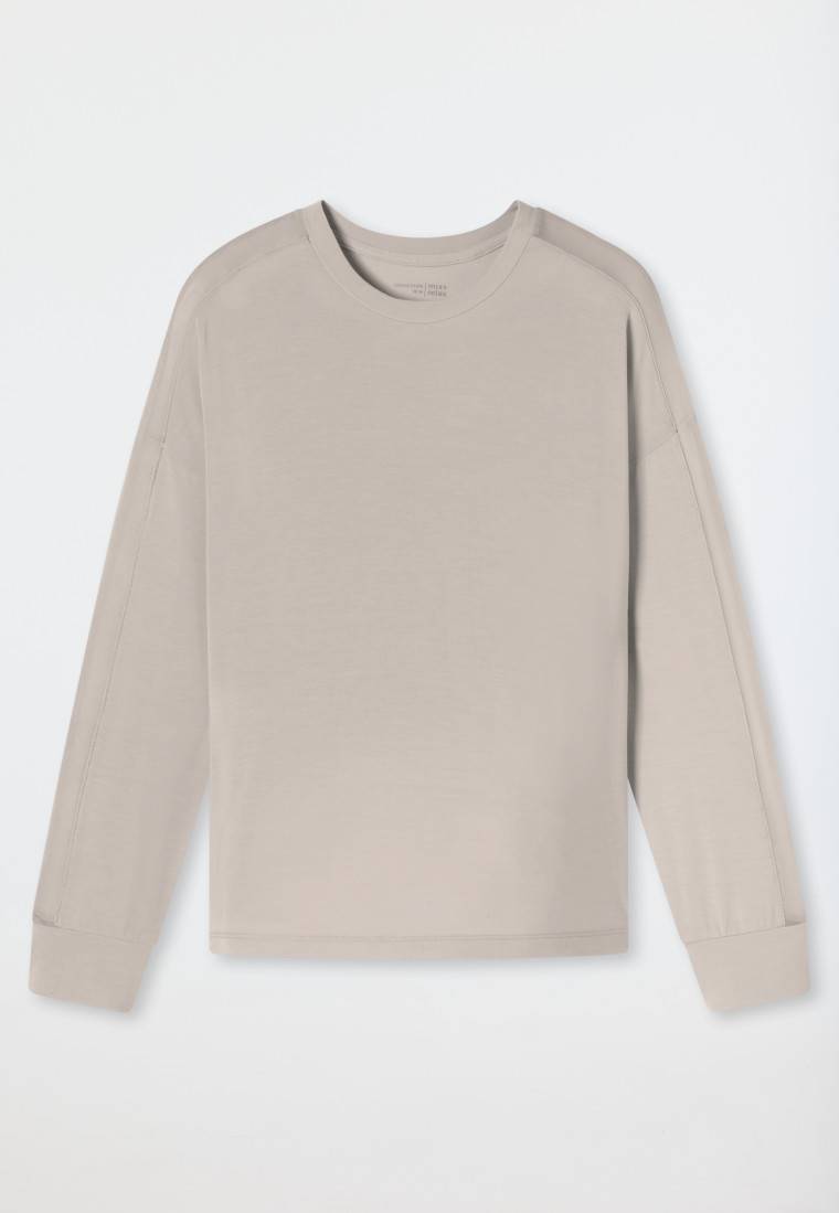 Schiesser Shirt langarm beige - Mix+Relax 50% Rabatt mit kostenlosem Versand