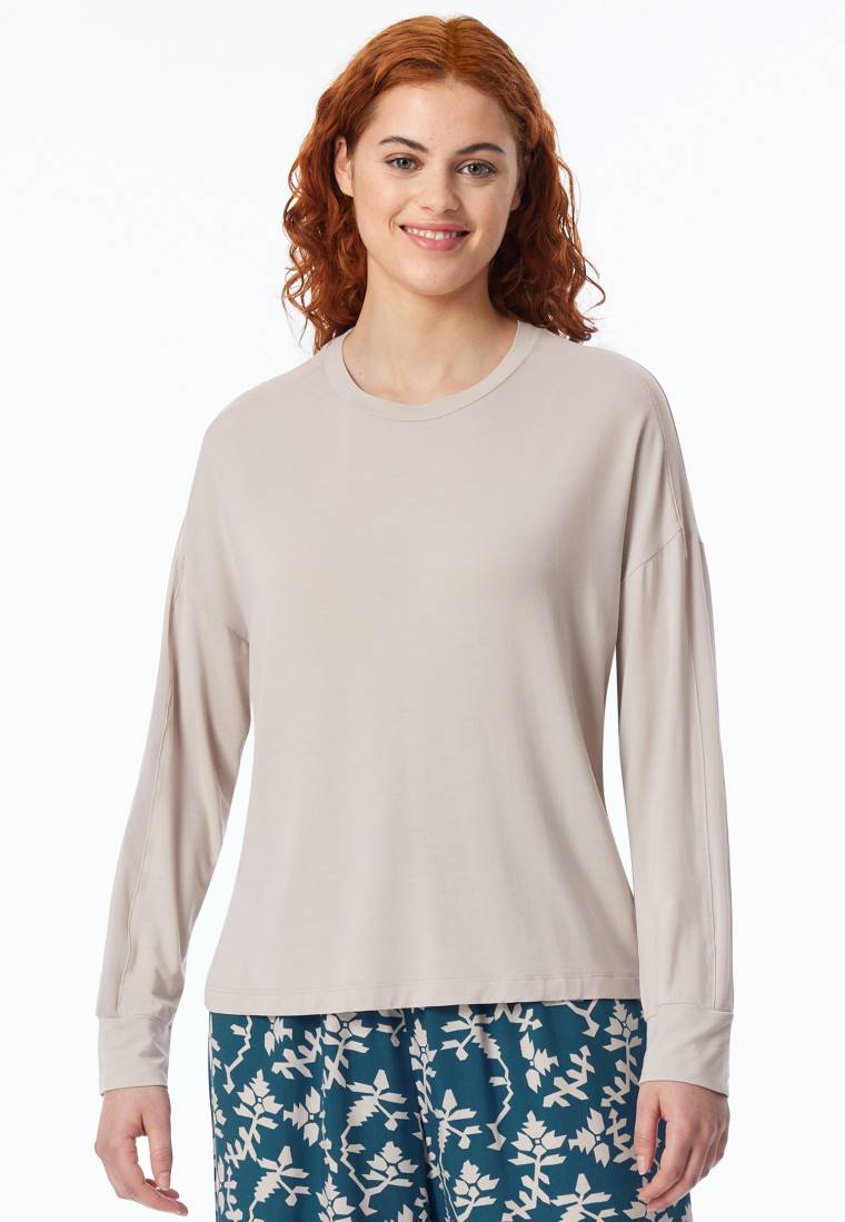 Schiesser Shirt langarm beige - Mix+Relax 50% Rabatt mit kostenlosem Versand