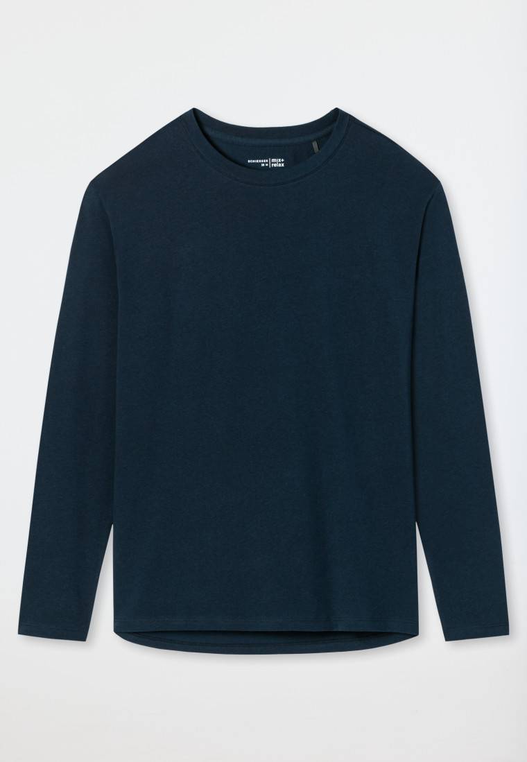Schiesser Shirt langarm dunkeblau - Mix+Relax Fabrikladen