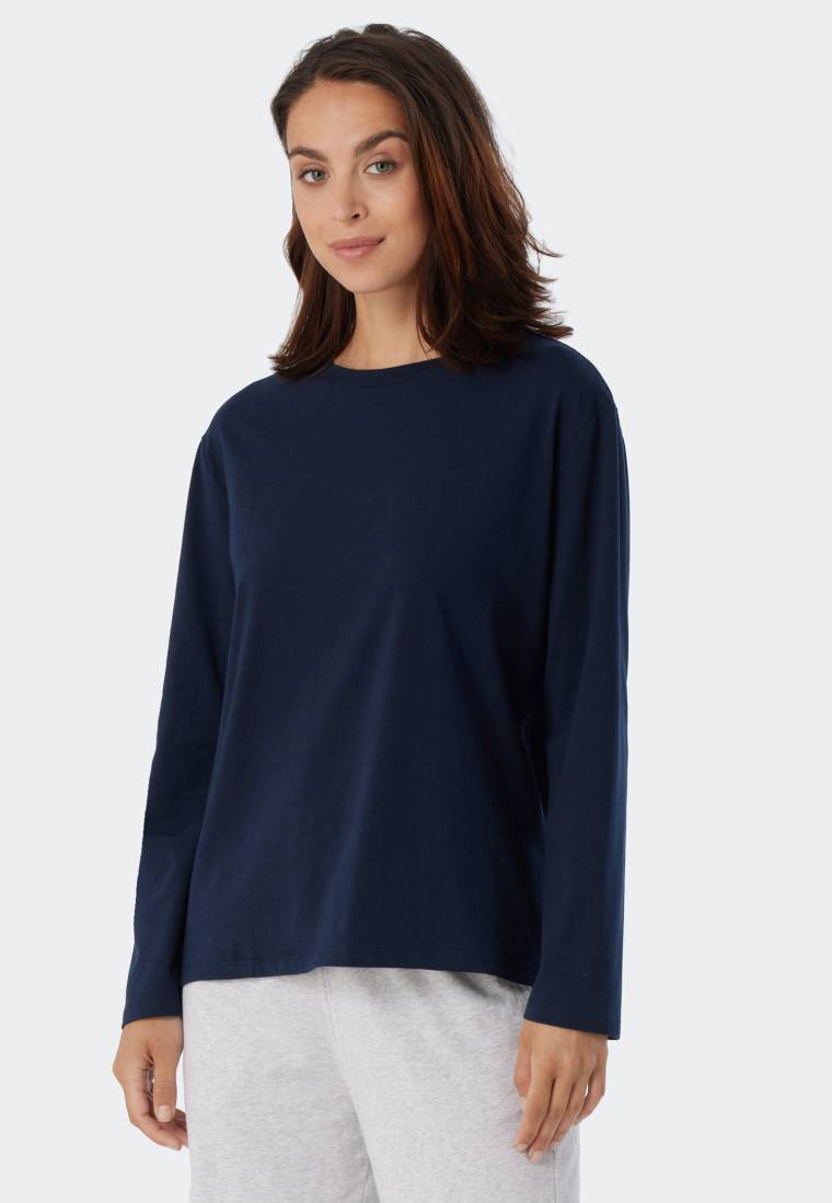 Schiesser Shirt langarm dunkeblau - Mix+Relax Fabrikladen