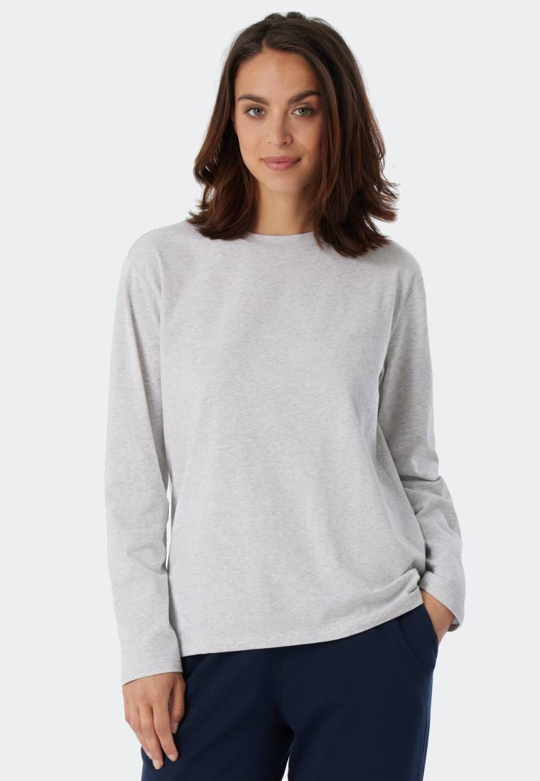 Schiesser Shirt langarm grau meliert - Mix+Relax Begrenzt auf 3 Tage