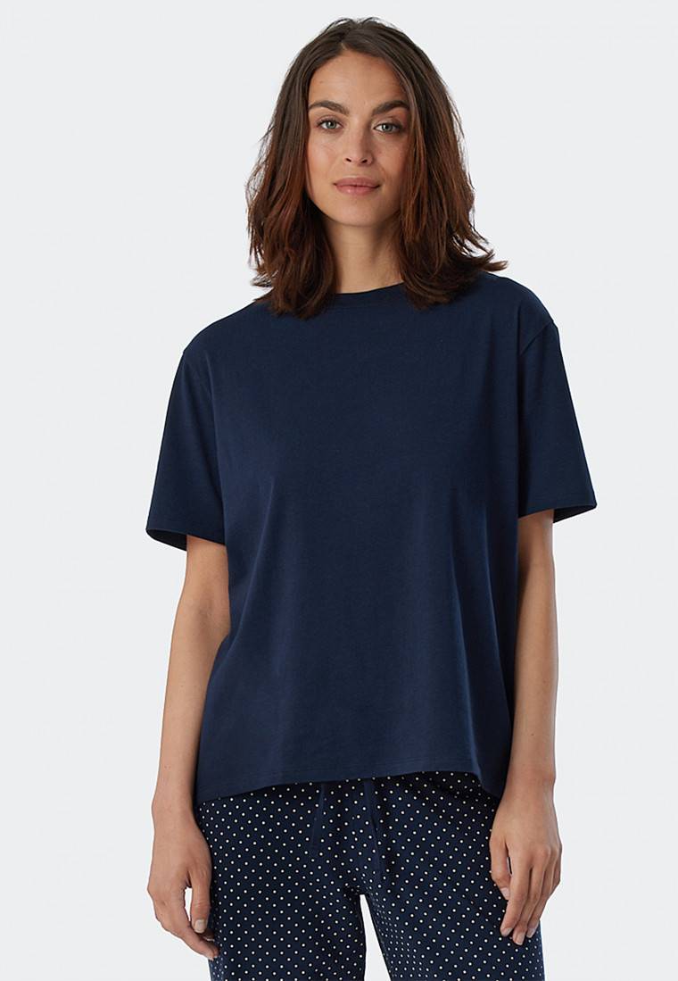 Schiesser Shirt kurzarm dunkelblau - Mix+Relax zollfrei