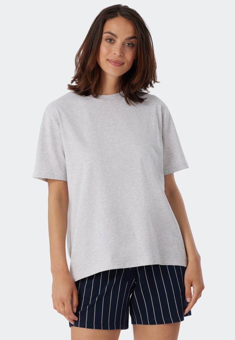 Schiesser Shirt kurzarm grau meliert - Mix+Relax 50% Rabatt für begrenzte Zeit