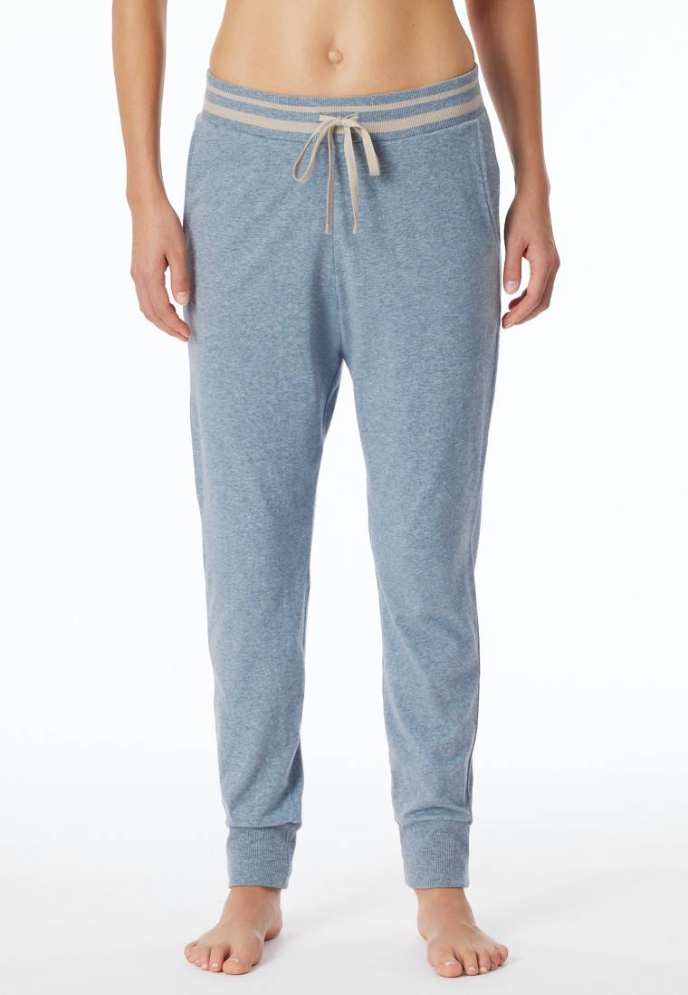 Schiesser Loungehose lang Organic Cotton Bündchen jeans-meliert - Mix+Relax Hotsell