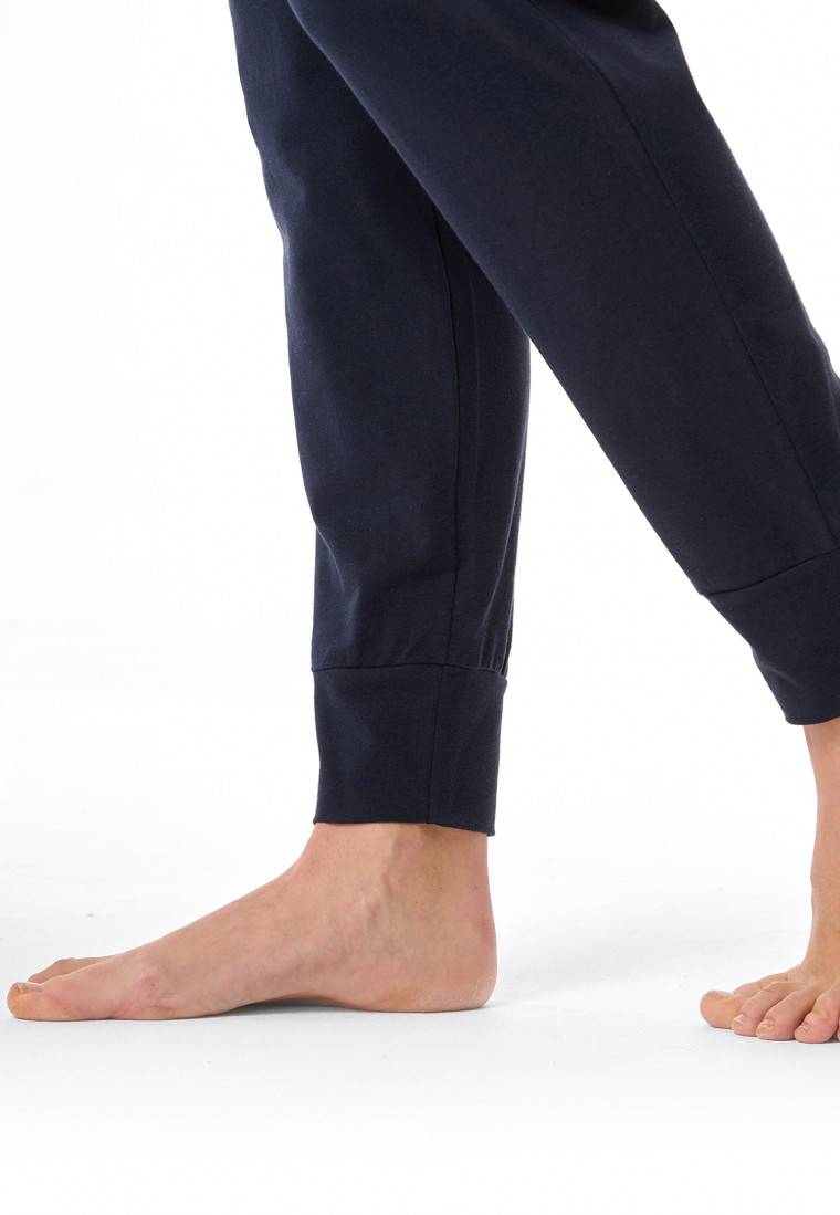Schiesser Hose lang Bündchen dunkelblau - Mix+Relax Schlussverkauf