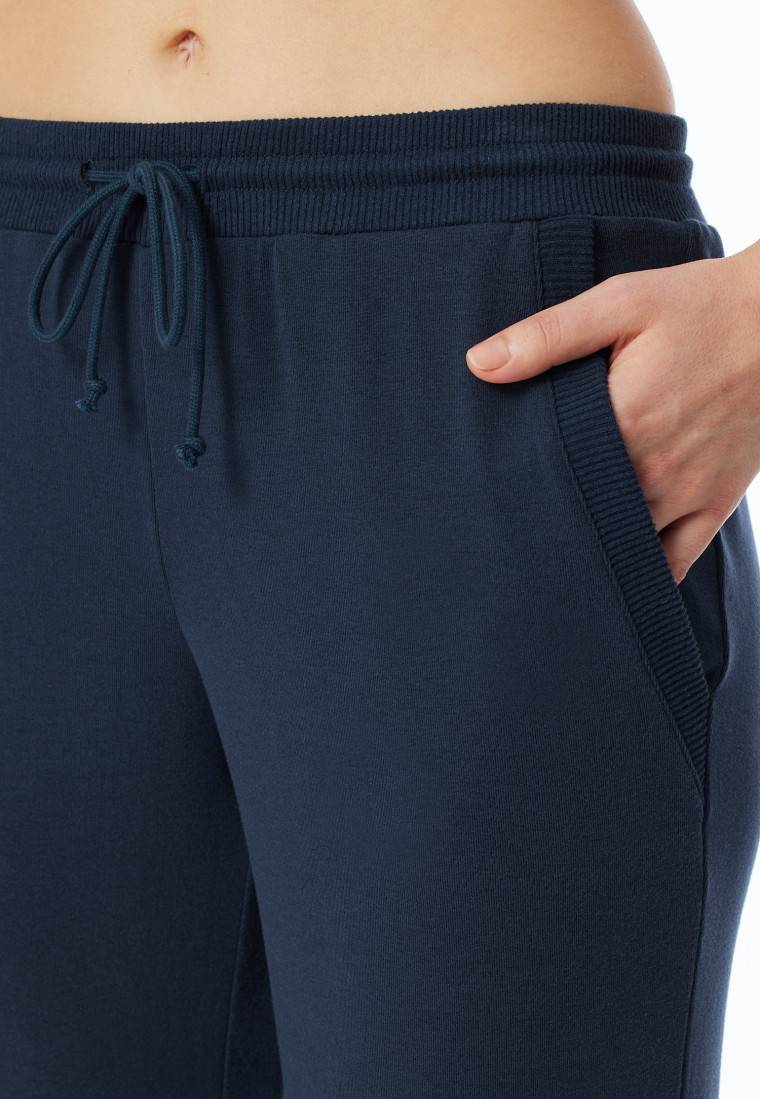 Schiesser Hose lang Feinripp Bündchen nachtblau - Mix+Relax Blitzverkäufe