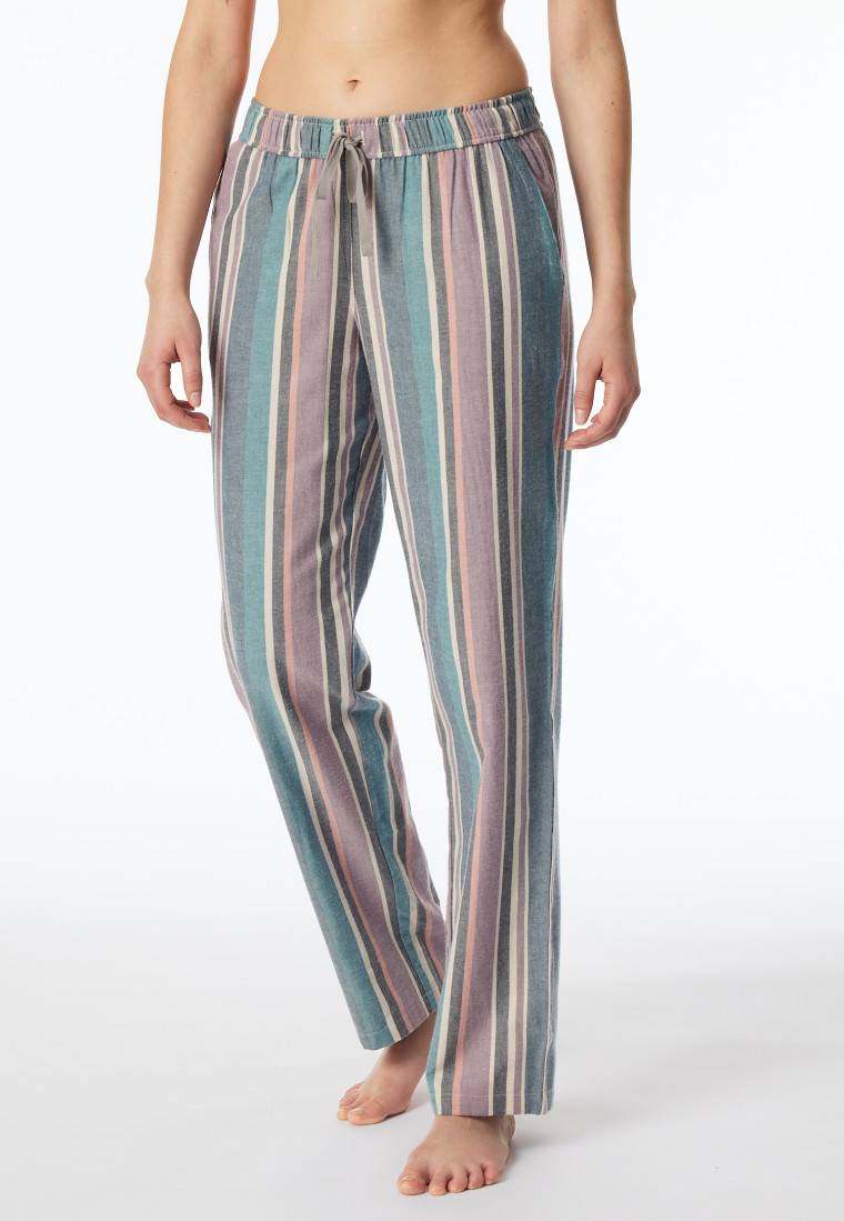 Schiesser Hose lang Flanell Organic Cotton Streifen multicolor - Mix+Relax Fabrikpreis