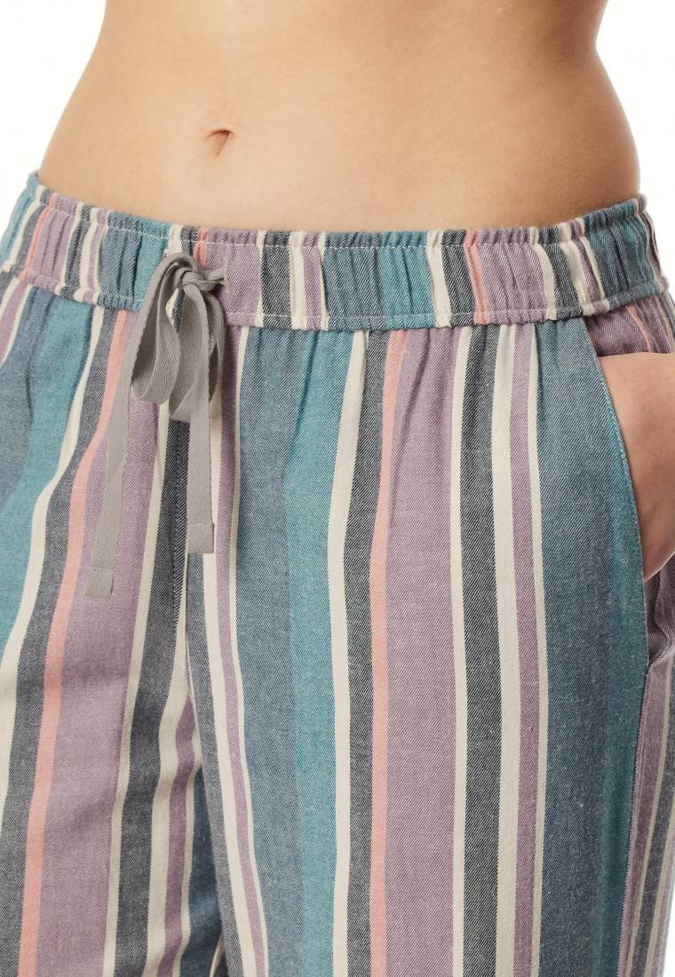 Schiesser Hose lang Flanell Organic Cotton Streifen multicolor - Mix+Relax Fabrikpreis
