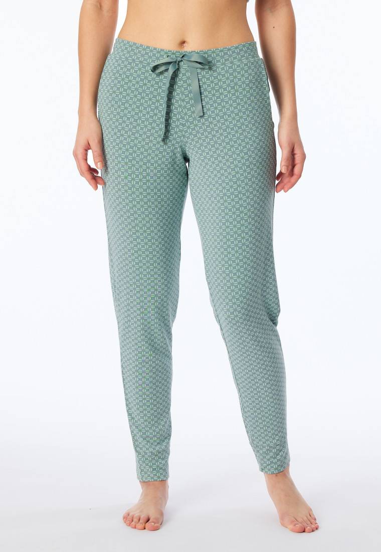 Schiesser Hose lang Bündchen multicolor floral gemustert - Mix+Relax Flash Sale