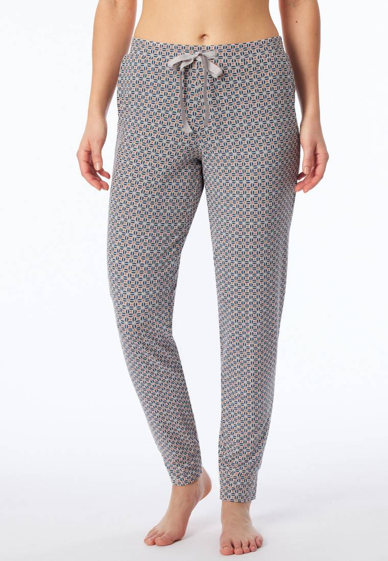 Schiesser Hose lang Bündchen multicolor floral gemustert - Mix+Relax Cyber Monday