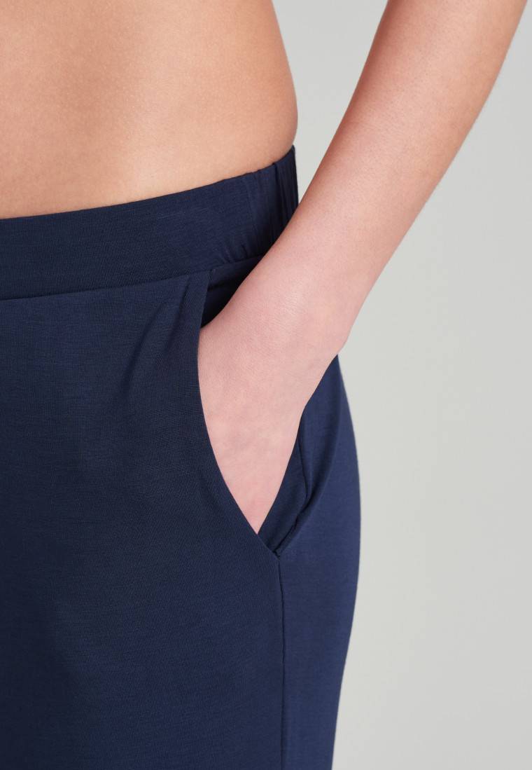 Schiesser Loungehose lang Modal Marlene-Schnitt blau - Mix+Relax Weihnachtsangebot